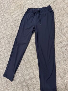 Talbots Navy Straight-Leg Drawstring Travel Pants